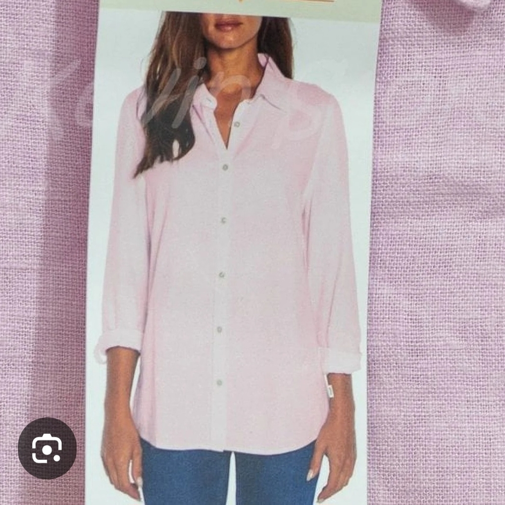 Orvis Women's Light Pink Button-Down Shirt